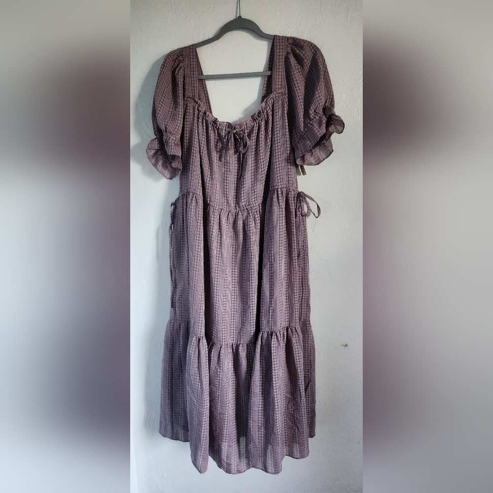 Madewell Purple Ruffled Maxi Sundress